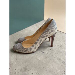 CHRISTIAN LOUBOUTIN Snake Print Round Toe Heels Size 36.5 / US 6.5